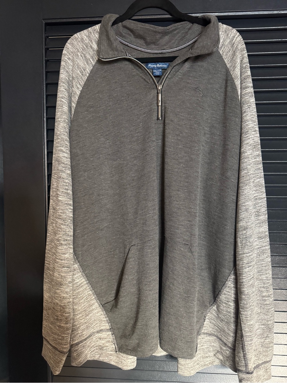 Tommy Bahama Gray Colorblock Quarter-Zip Pullover XXL